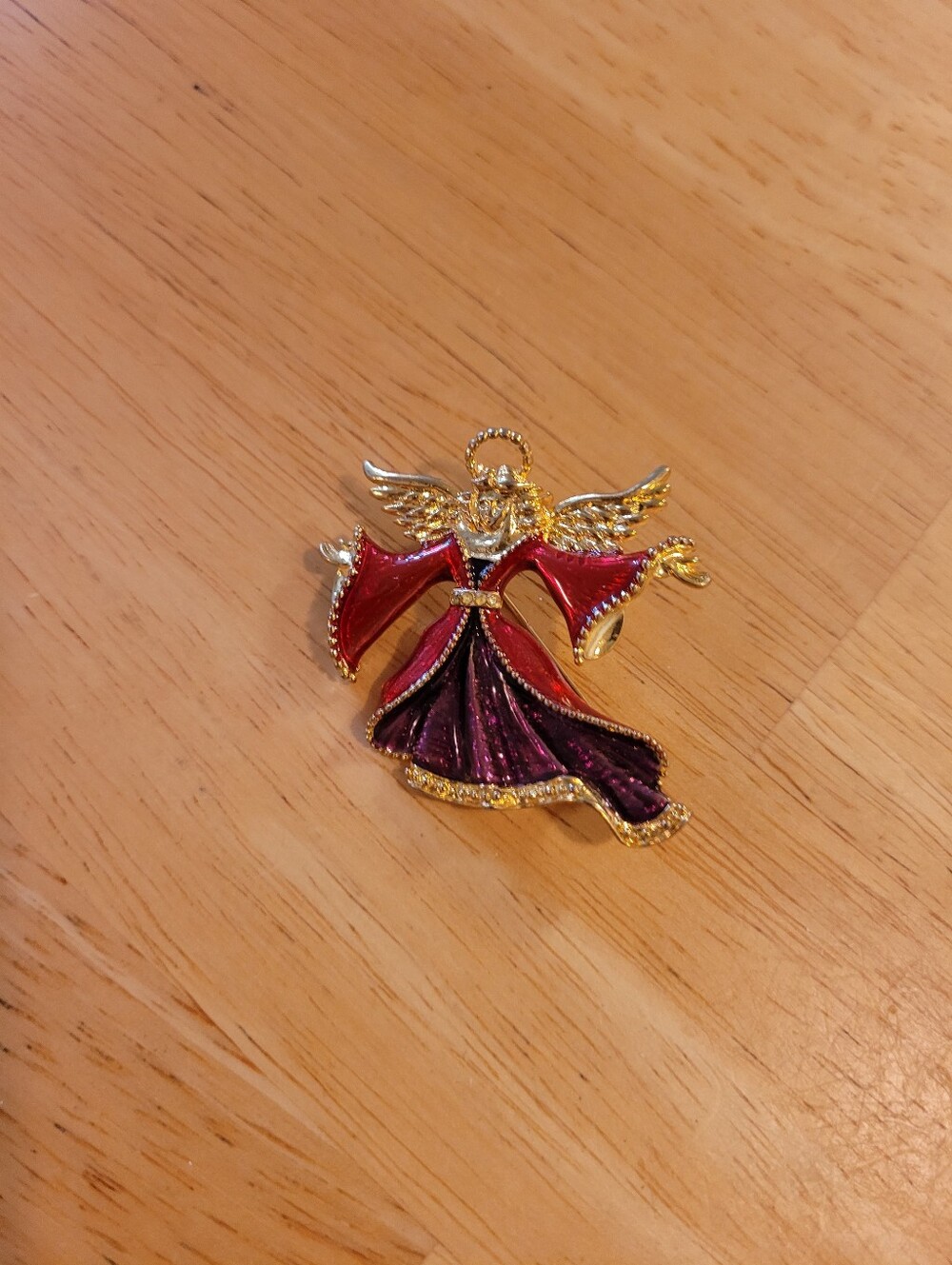 Vintage Gold Tone Christopher Radko Angel Brooch